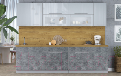 Кухонный гарнитур Интерлиния Мила Пластик 2.8 В