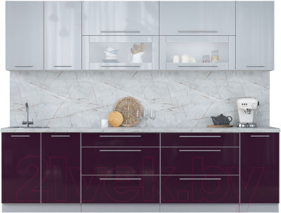 Кухонный гарнитур Интерлиния Мила Пластик 2.8 В - фото