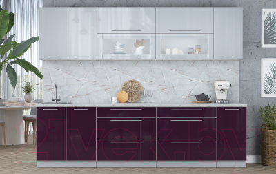 Кухонный гарнитур Интерлиния Мила Пластик 2.8 В