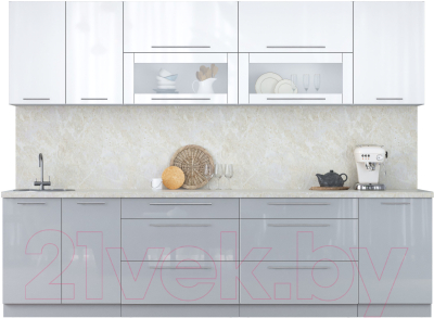Кухонный гарнитур Интерлиния Мила Пластик 2.9 В - фото