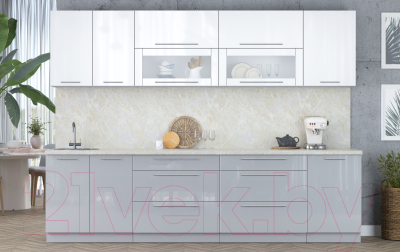 Кухонный гарнитур Интерлиния Мила Пластик 2.9 В