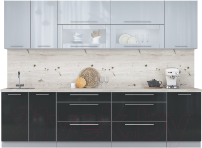 Кухонный гарнитур Интерлиния Мила Пластик 2.9 В - фото