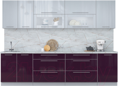 Кухонный гарнитур Интерлиния Мила Пластик 2.9 В - фото