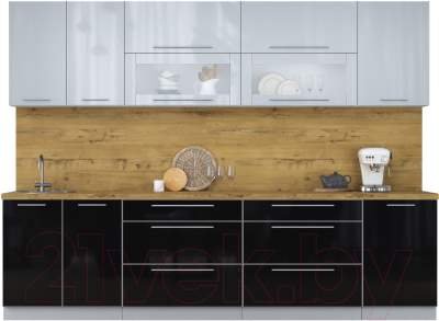 Кухонный гарнитур Интерлиния Мила Пластик 2.9 В - фото