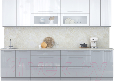 Кухонный гарнитур Интерлиния Мила Пластик 3.0 В - фото
