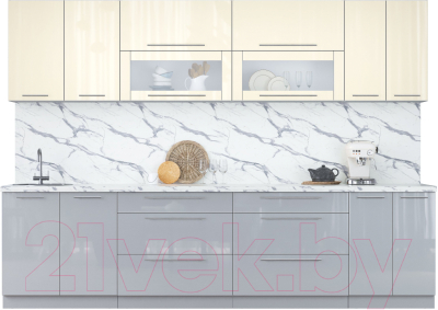 Кухонный гарнитур Интерлиния Мила Пластик 3.0 В - фото