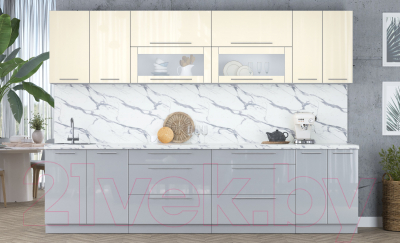 Кухонный гарнитур Интерлиния Мила Пластик 3.0 В