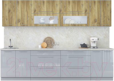 Кухонный гарнитур Интерлиния Мила Пластик 3.0 В - фото
