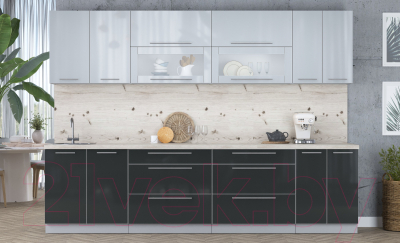 Кухонный гарнитур Интерлиния Мила Пластик 3.0 В