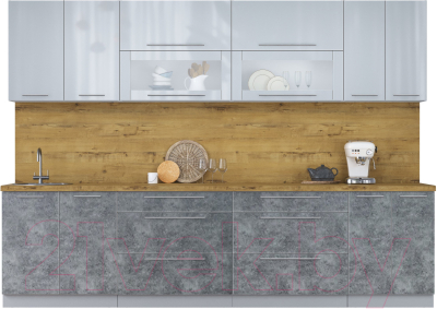 Кухонный гарнитур Интерлиния Мила Пластик 3.0 В - фото