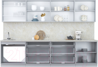 Кухонный гарнитур Интерлиния Мила Пластик 3.1 В