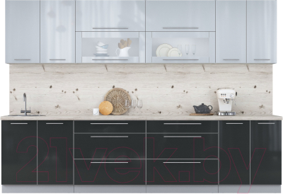 Кухонный гарнитур Интерлиния Мила Пластик 3.1 В - фото