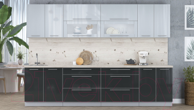 Кухонный гарнитур Интерлиния Мила Пластик 3.1 В