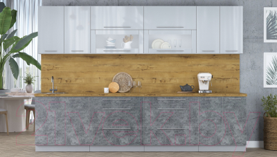 Кухонный гарнитур Интерлиния Мила Пластик 3.1 В