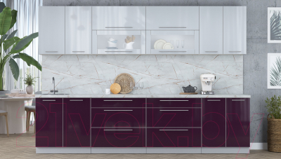 Кухонный гарнитур Интерлиния Мила Пластик 3.1 В