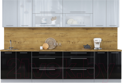 Кухонный гарнитур Интерлиния Мила Пластик 3.1 В - фото