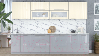 Кухонный гарнитур Интерлиния Мила Пластик 3.2 В