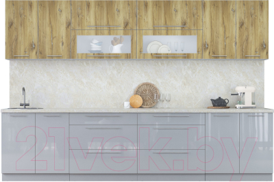 Кухонный гарнитур Интерлиния Мила Пластик 3.2 В - фото