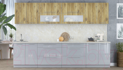 Кухонный гарнитур Интерлиния Мила Пластик 3.2 В