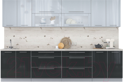 Кухонный гарнитур Интерлиния Мила Пластик 3.2 В - фото