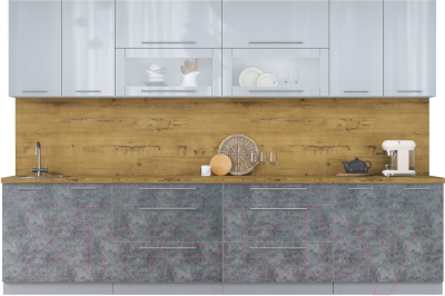 Кухонный гарнитур Интерлиния Мила Пластик 3.2 В - фото