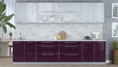 Кухонный гарнитур Интерлиния Мила Пластик 3.2 В