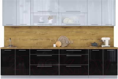 Кухонный гарнитур Интерлиния Мила Пластик 3.2 В - фото