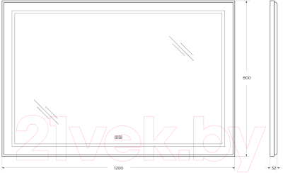 Зеркало BelBagno SPC-KRAFT-1200-800-LED-TCH-WARM