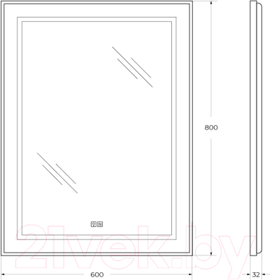 Зеркало BelBagno SPC-KRAFT-600-800-LED-TCH-WARM