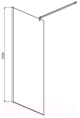 Душевая стенка Aquatek 110x200 / AQ WIW 11020BL