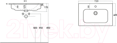 Тумба с умывальником Гамма Р27оФ8/1 - У70 Пиедра 43071