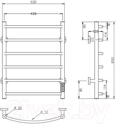 Полотенцесушитель электрический Roxen Santi BK-109A-6T / 11030-5365С