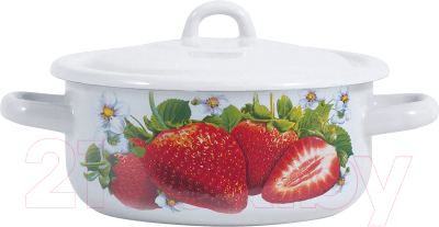 Кастрюля Лысьвенские эмали Сочная клубника С-16072/4 Э - фото