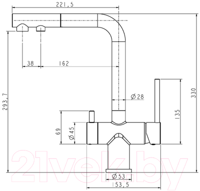 Смеситель Paulmark Serpentine Se213222-BR