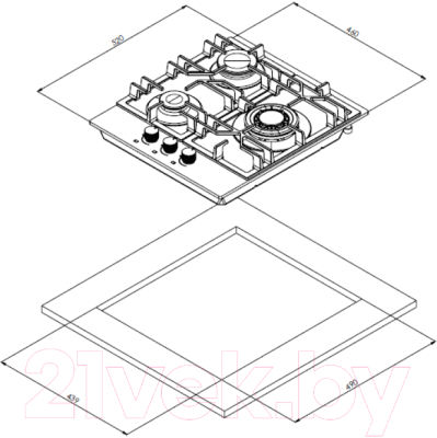 Газовая варочная панель Weissgauff HGG 451 BGV