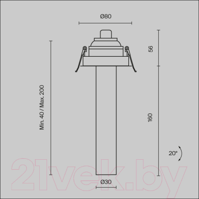 Точечный светильник Maytoni Ceiling C140RS-L200-7W3K-B
