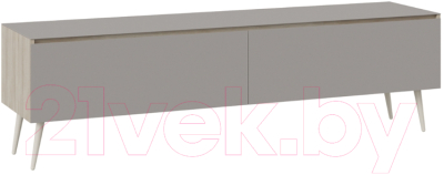 Тумба ТриЯ Глосс СМ-319.03.011 с опорами (баттл рок/стекло Stone светлый) - фото