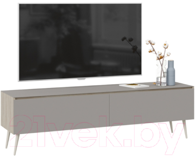 Тумба ТриЯ Глосс СМ-319.03.011 с опорами (баттл рок/стекло Stone светлый)