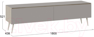 Тумба ТриЯ Глосс СМ-319.03.011 с опорами (баттл рок/стекло Stone светлый)