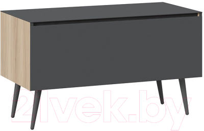 Тумба ТриЯ Глосс СМ-319.03.012 с опорами (яблоня беллуно/стекло графит матовый/серый) - фото