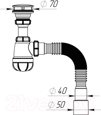 Сифон Aquant S0116-35-MR