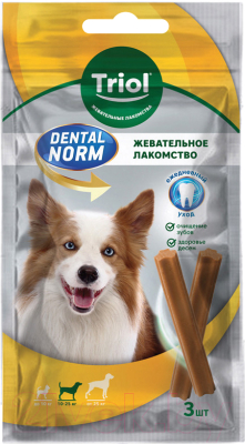 Лакомство для собак Triol Dental Norm Палочки жевательные для средних пород / 10161003 - фото