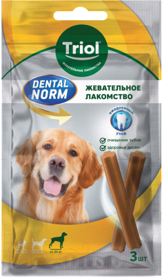 Лакомство для собак Triol Dental Norm Палочки жевательные для крупных пород / 10161004 - фото