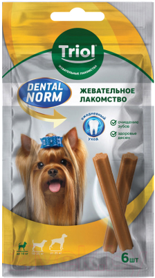 Лакомство для собак Triol Dental Norm Палочки жевательные для мелких пород / 10161005 - фото
