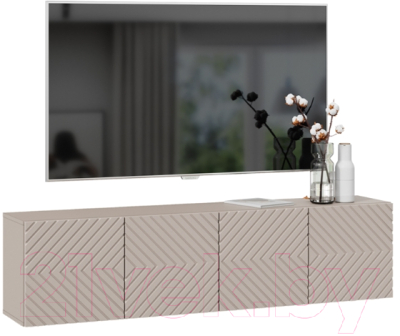 Тумба ТриЯ Танго ТВ тип 1 (глиняно-серый/холст латте) - фото