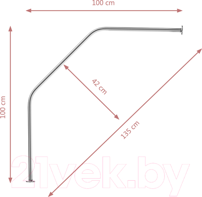 Карниз для душевого поддона Triton Трапеция 100х100