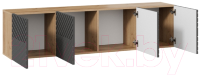 Тумба ТриЯ Танго ТВ тип 1 (дуб крафт золотой/холст вулкан)