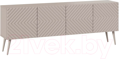 Тумба ТриЯ Танго ТВ тип 1 с опорами (глиняно серый/холст латте/бежевый) - фото