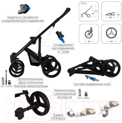 Детская универсальная коляска Bebetto Magnum Light 2 в 1 