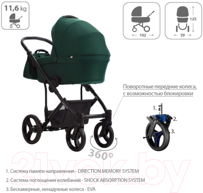 Детская универсальная коляска Bebetto Magnum Light 2 в 1 